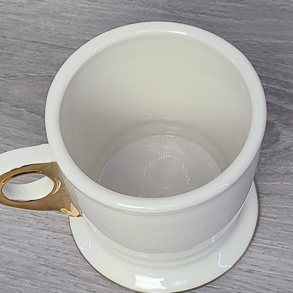 Anthropologie Monogram Initial White Mug Gold Letter K - Picture 4 of 5